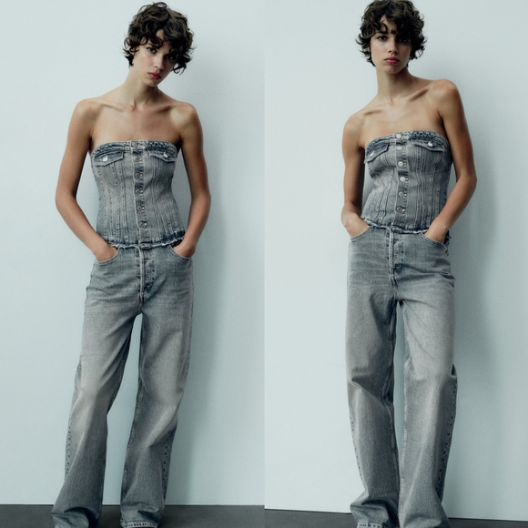 New Zara TRF Strapless Jumpsuit - 8197/284 - Picture 1 of 10